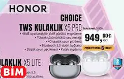 HONOR CHOICE TWS KULAKLIK X5 PRO HONOR CHOICE TWS KULAKLIK X5 PRO